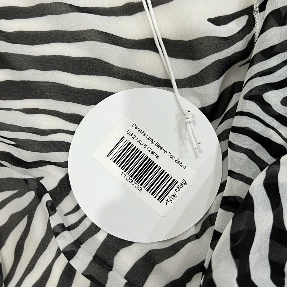 PRINCESS POLLY | DANIELLA LONG SLEEVE TOP ZEBRA XS - Picture 5 of 8